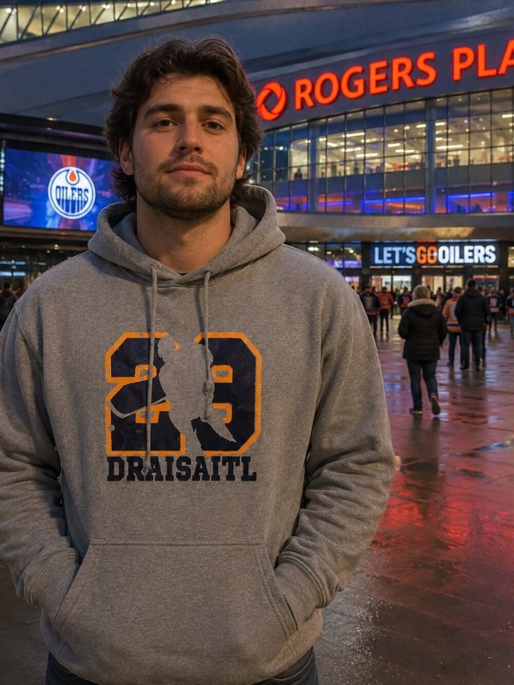 Mens  OILERS " Draisaitl" #  29 Hoodie  (LARGE)